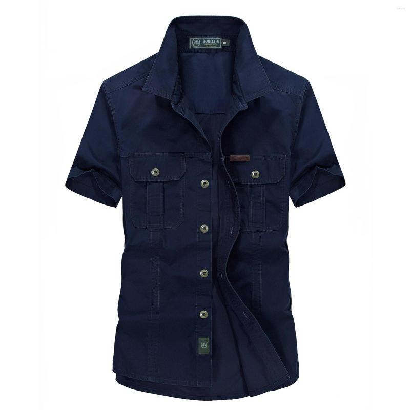 

Men's Casual Shirts Cotton Military Washed Sleeve Style Men's Short Outdoor Sizes Shirt Men Corduroy Button Down, Green