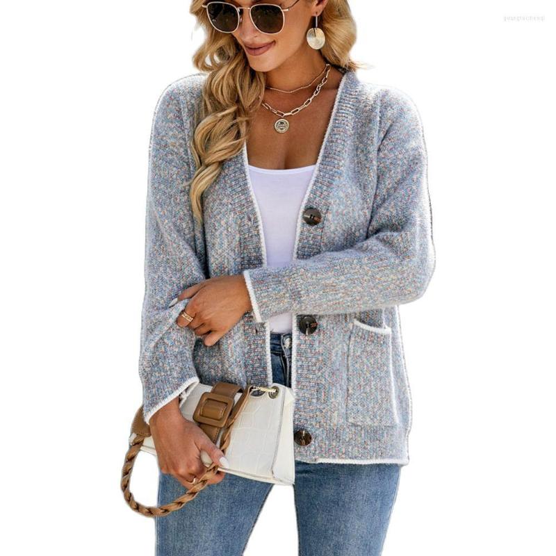 

Women' Knits Elegant Sweater Coat For Lady Long Sleeve Single Breasted Cardigans Girls Knitwear Tops Women Pockets Sweaters Coats