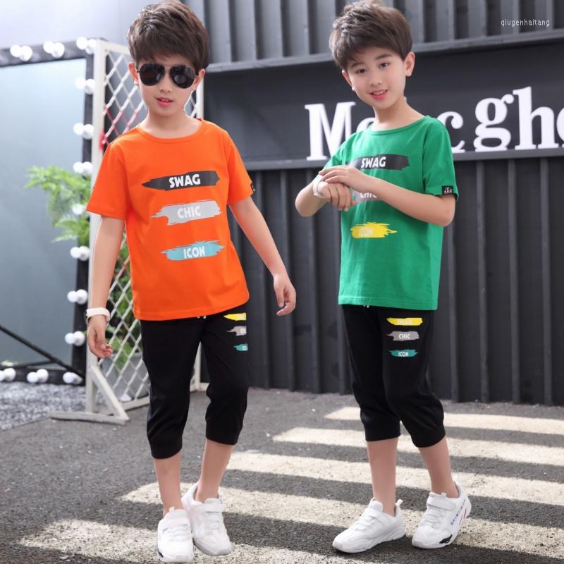 

Clothing Sets Boys Clothes Summer 2022 Casual Outfits T-shirt Pants 2 PCS Kids Boy Sport Suit Children Teen