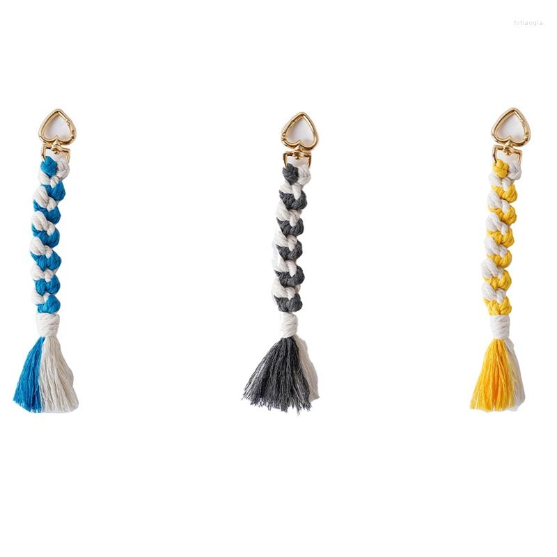 

Keychains 3Pcs Bohemian Tassel Love Keychain For Women Macrame Braided Pendant Backpack Ornament Gift Friends