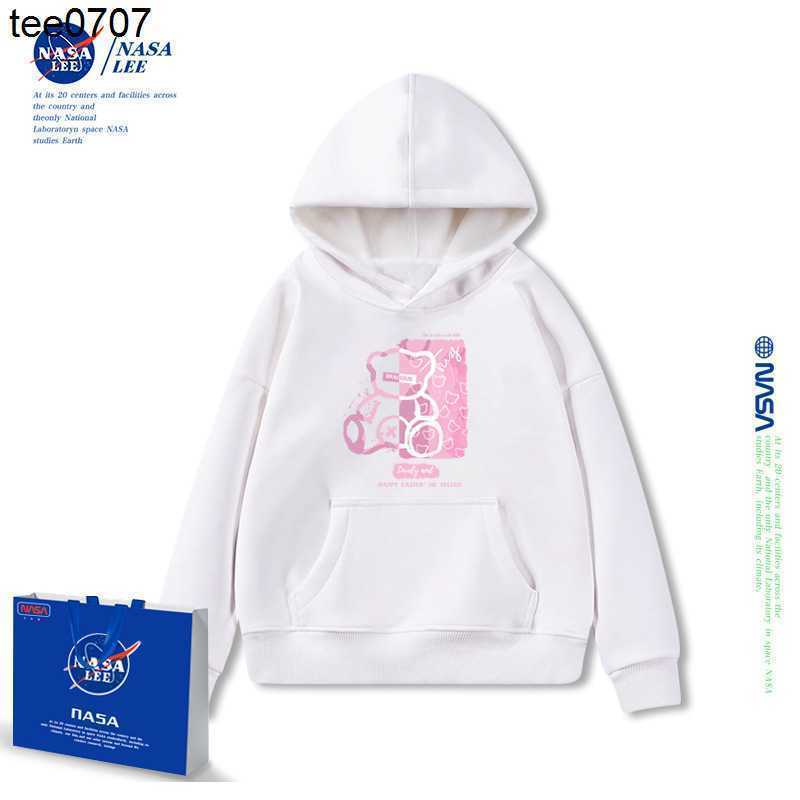 

Designer NASA Co branded Bodyguard Women's Spring and Autumn 2022 New Internet Red Fried Street Western Autumn Fashion Hooded Sweatshirt, Grey plush