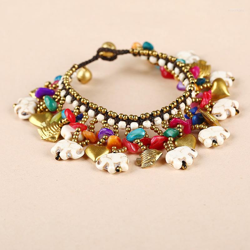 

Strand S2321 Bohemian Fashion Jewelry Strands Colorful Elephant Pendant Beaded Bracelet Handmade Wax Thread Woven Beads Bracelets