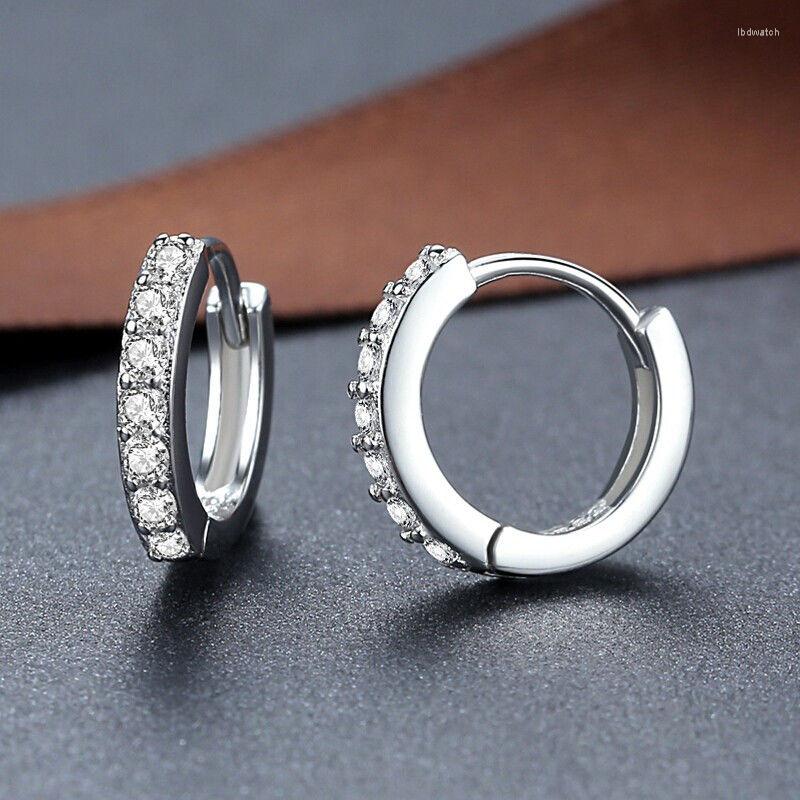 

Hoop Earrings 925 Silver Small Diamond For Women Design Huggie Girls Rose Gold 12MM