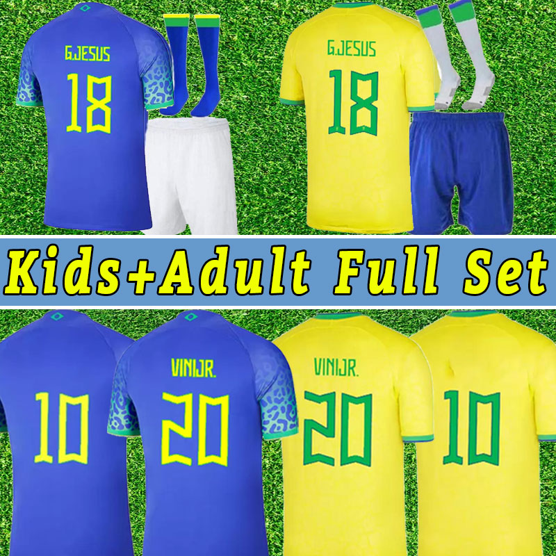 

bRAZILIES soccer jersey 2022 23 Camiseta de futbol PAQUETA COUTINHO football FIRMINO brasil 22 23 maillot NEYMAR JR VINI SILVA DANI ALVES Full set kids child men adult, Home+patch