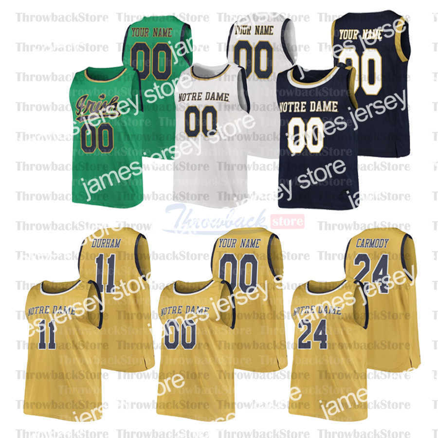 

College Basketball Wears Custom Fighting Irish College Basketball Jerseys 33 John Mooney 10 TJ Gibbs 23 Dane Goodwin 3 Prentiss Hubb, Black ii