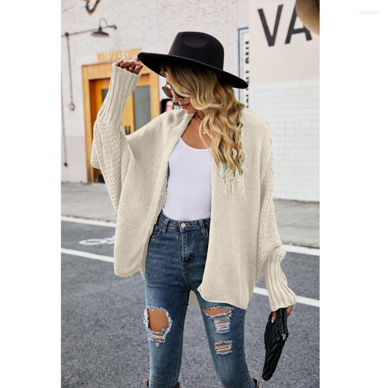 

Women's Knits 2022 Autumn Winter Knitted Cardigan For Women Long Sleeve Fashion Loose Korean Ladies Sweaters Vintage Knit Coat Femme, Sky blue