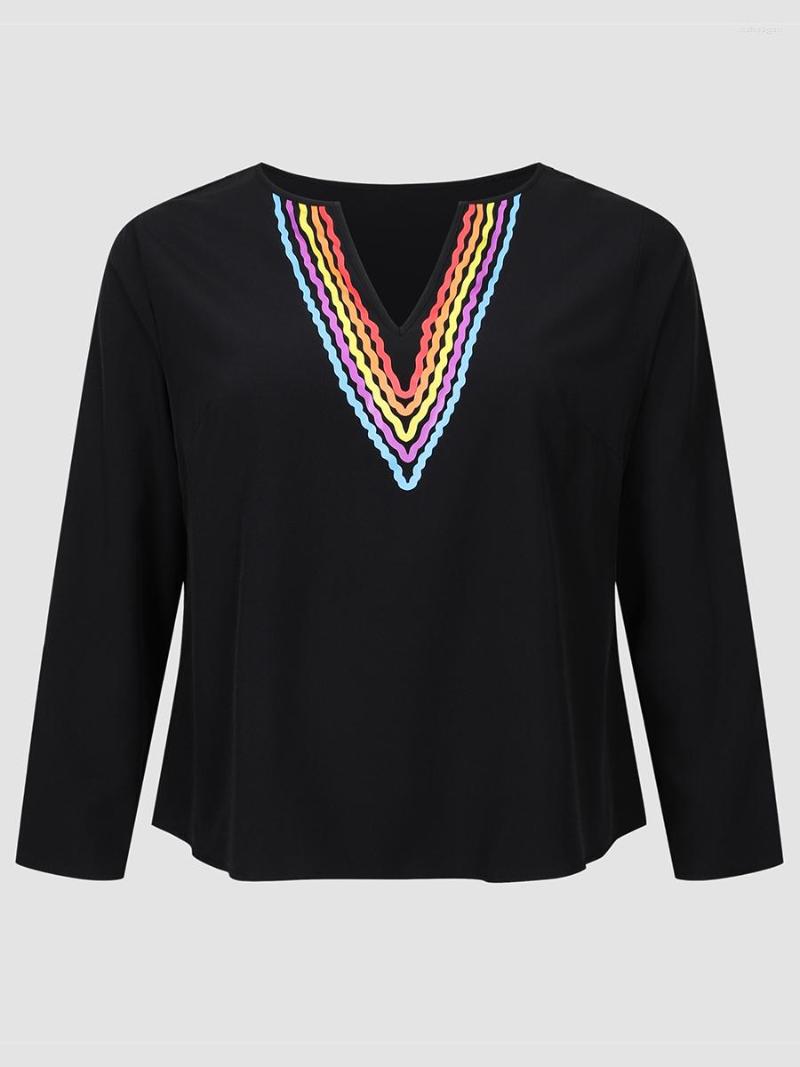 

Shirt Finjani Solid Color Tee Plus Size Women Clothing Polyester Women's Blouse Beautiful Multicolored V-neck Top, 0674