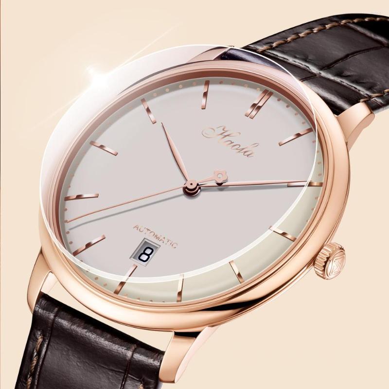 

Wristwatches HAOFA Trendy Automatic Movement Watch For Men Ultrathin 9.6mm Sapphire Waterproof Luxury Date Display Montre Homme Luxe 2022, Haofa1606pbwb