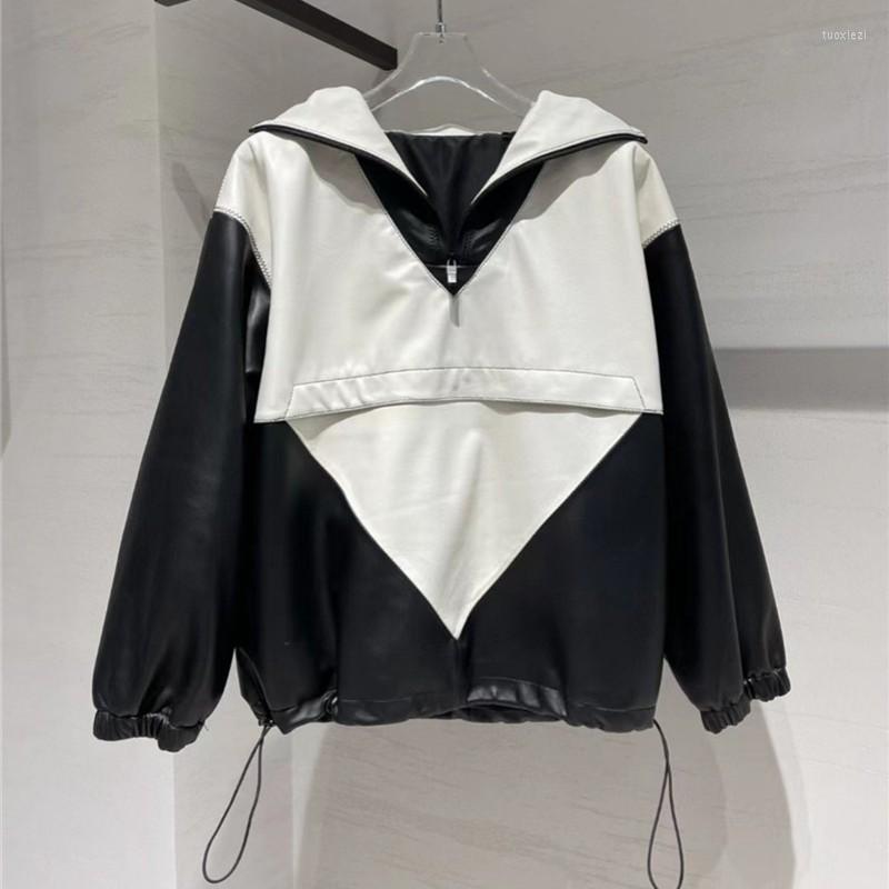 

Women' Leather 2022 Women' Sheepskin Hoodies Sweatshirts Female Slim Fit Genuine Coat Black Tops Hooded Pullovers -XL, Black and green