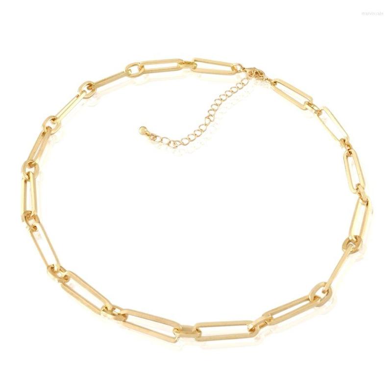 

Chains Fashion Simple Gold Color Classic Chain Necklace Men Women Choker For Jewelry