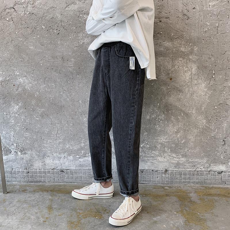 

Men' Pants Spring 2022 Fashion Korean Streetwear Loose Casual Trousers Handsome Straight Man' Baggy Black Jeans For Men