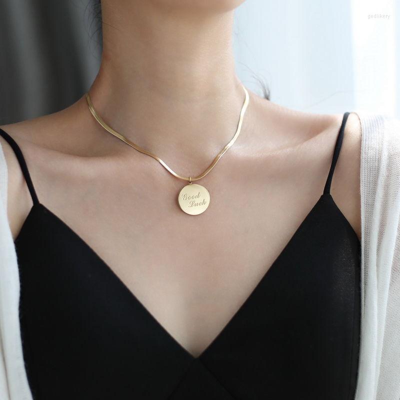 

Choker Korean Fashion Pendant Elegant Simple And Good Luck Clavicle Chain Female Titanium Steel Non-fading Necklace Women's