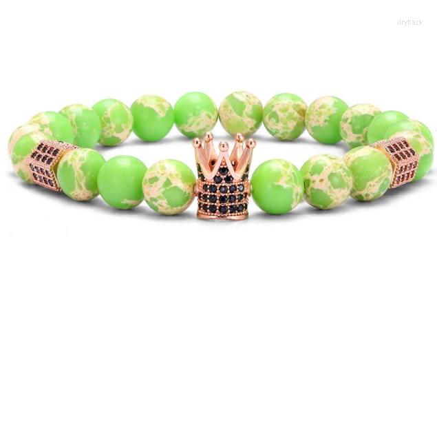 

Strand 8mm Crown Ball Gold Silver Copper Cz Zircon Cubic Zirconia Beads Bohemian Bracelet Agate Onyx Stone Bangles Fh4d