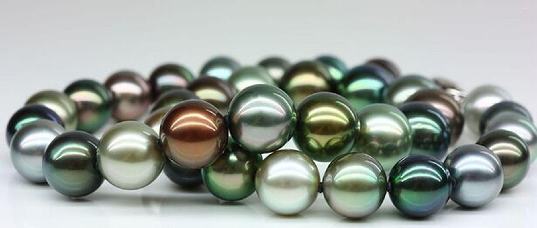 

Chains Natural High-end Charming 10-12mm South Sea Genuine Multicolor Round Pearl Neckalces For Women Jewelry