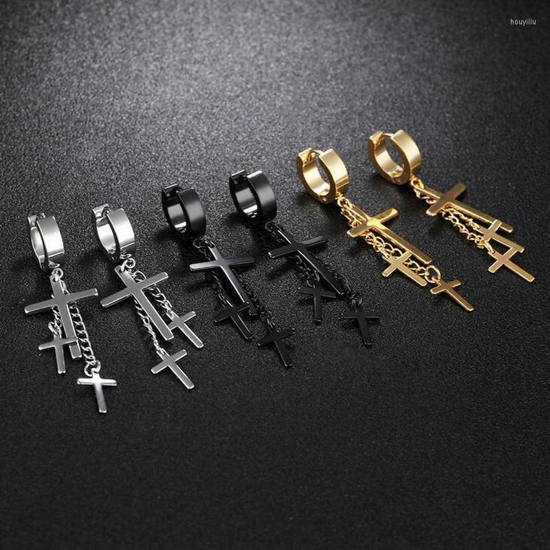 

Stud Earrings Titanium Steel Men's Cross Trendy Fashion Ear Buckle Hip Hop Hip-hop