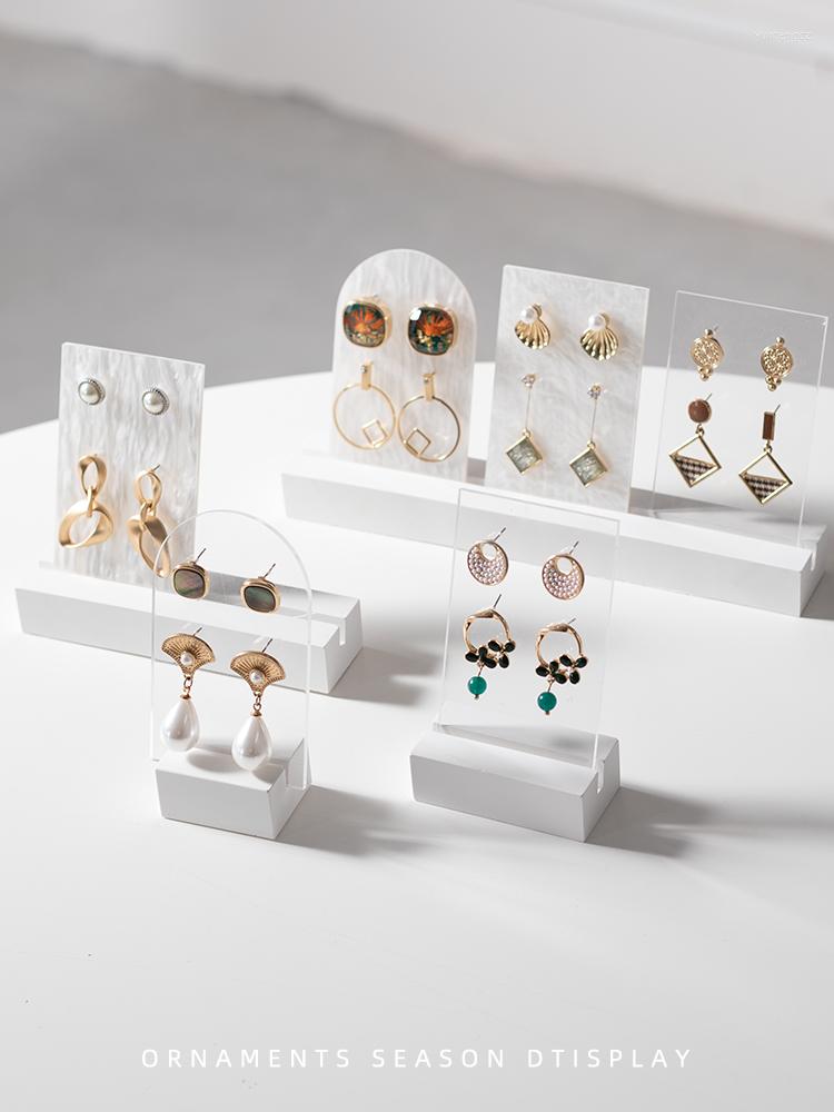 

Jewelry Pouches Gypsum Acrylic Earrings Rings Display Holder Tray Stand Cards