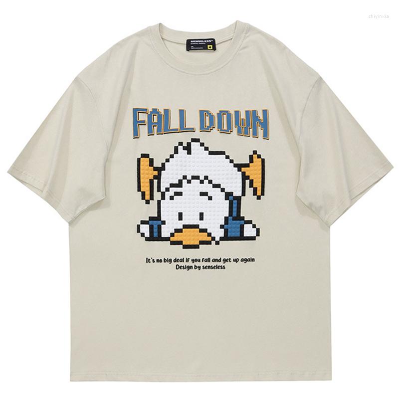 

Men's T Shirts Duck Down T-Shirt Men Fashion Streetwear Loose Hip Hop Harajuku Oversized Tshirt 2022 Summer Cotton Top Tees, Black