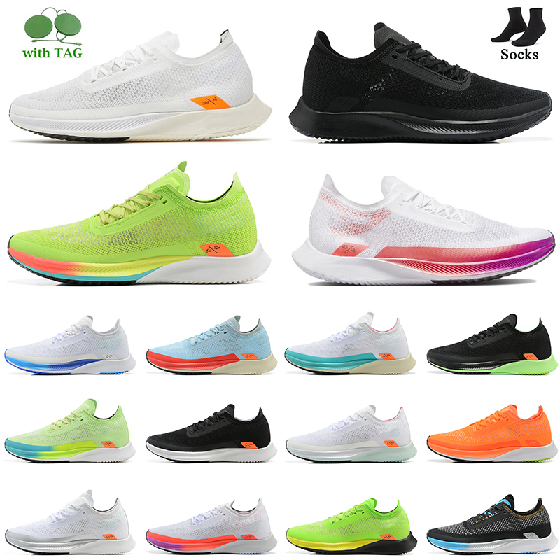 

With Tag Socks Zomxs Streakfly Proto Running Shoes 2023 Women Mens Trainers Triple Black Green White Silver Photon Dust Orange Pink Blue Runners Sneakers, A15 36-40