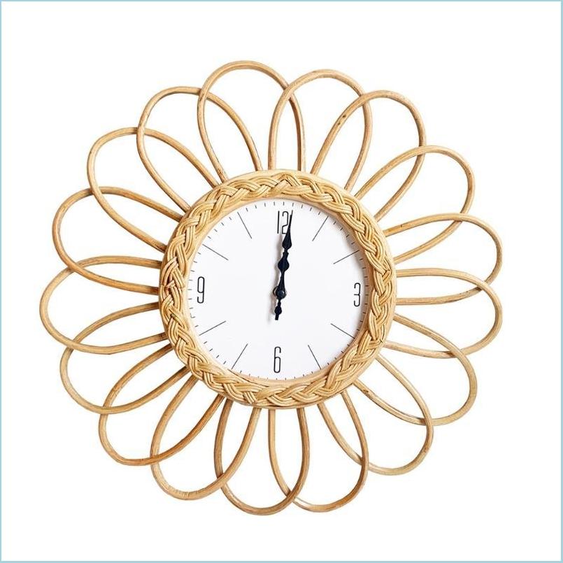 

Wall Clocks Wall Clocks Rattan Handwoven Frame Clock Diy Simple Design Hanging Watch For Home Bedroom Living Room Dormitory Decorati Dhfoj