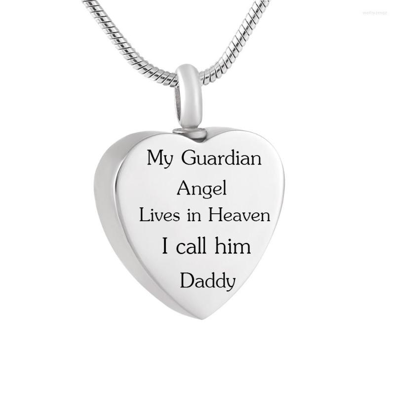 

Chains Forever In My Heart Cremation Necklace Guardian Angel Lives Heaven I Call Him Daddy Keepsake Urn For Ashes