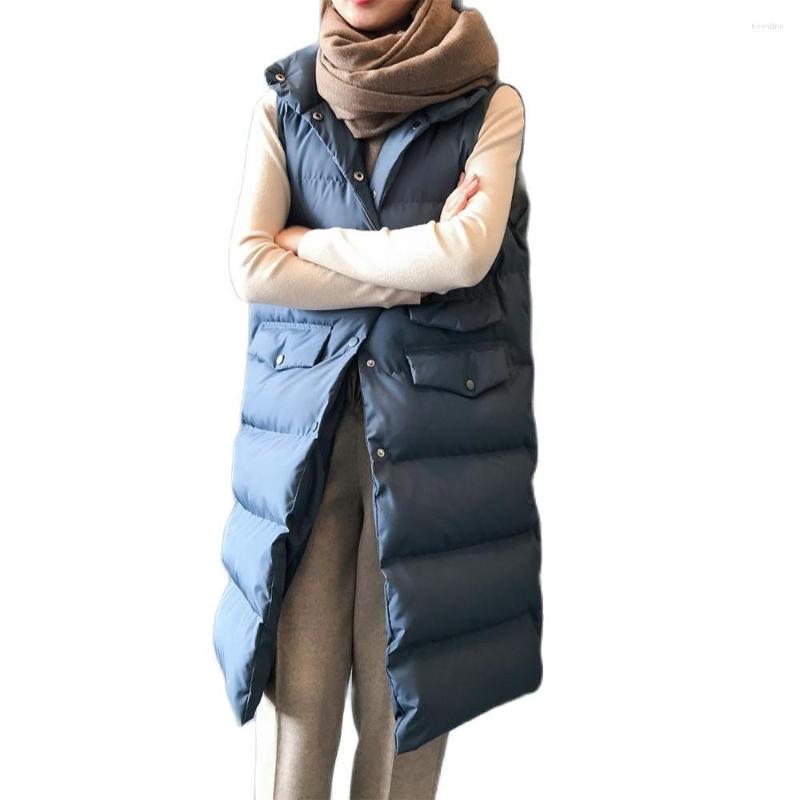 

Women' Vests Autumn Winter Cotton Vest Ladies Casual Waistcoat Female Sleeveless Long Jacket Slim Fit Warm Simple Coats Womens, Black