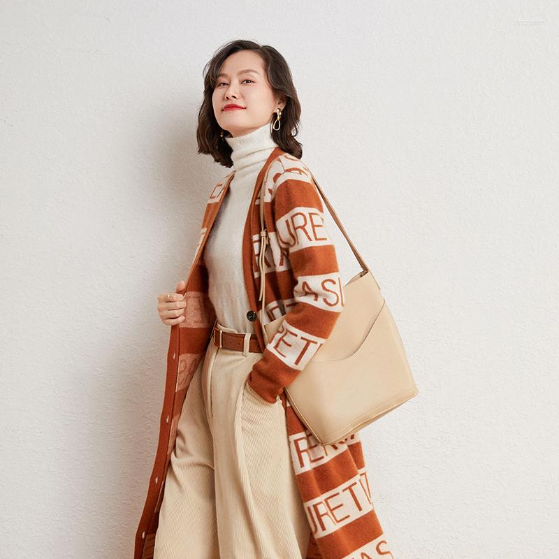 

Women's Trench Coats Four Seasons Moze V-Neck Long Cashmere Cardigan Coat Ladies 2022 Autumn And Winter High-End Jacquard Stitching Outer, Black