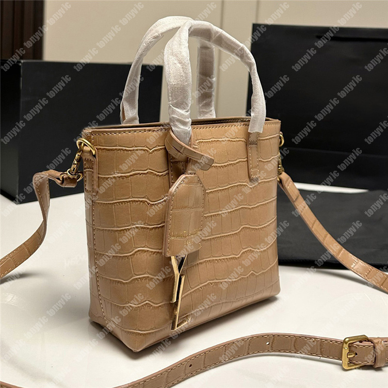 

Luxury Handbag Bag For Women Mini Tote Bag Crocodile Skin Pattern Designers Shoulder Bags Fashion Crossbody Bag Brand Gold Buckle Handbags, Black