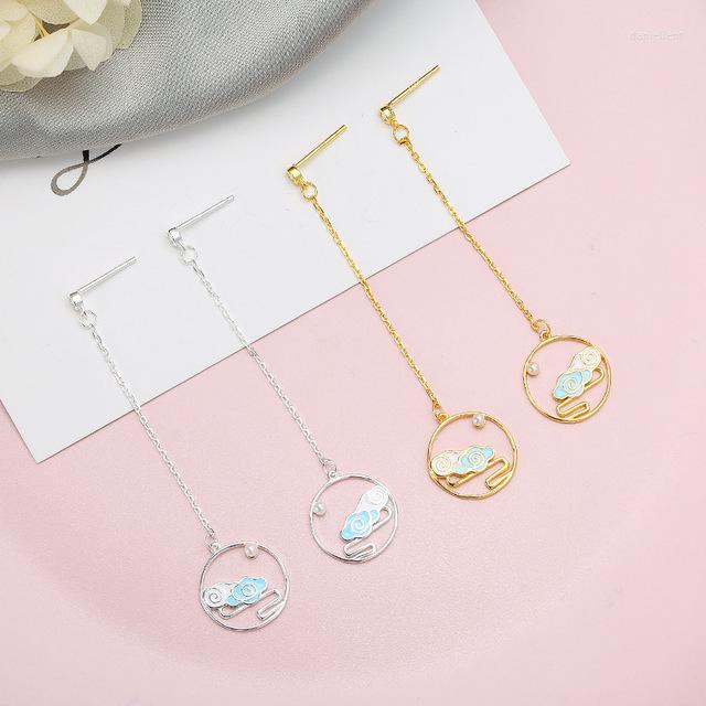 

Stud Earrings Anime Grandmaster Of Demonic Cultivation Wangji S925 Silver Cloud Ear Cosplay Props Gifts