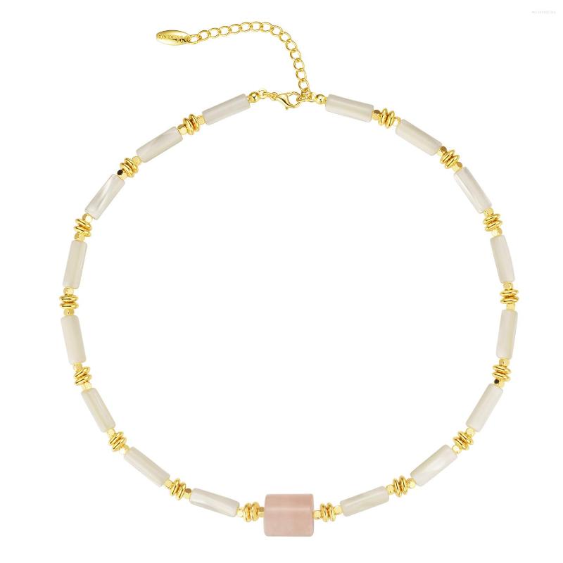 

Pendant Necklaces 7TO U Girly Mother Of Pearl Healing Pink Quartz Crystal Necklace Fashion Jewelry Gifts For Women