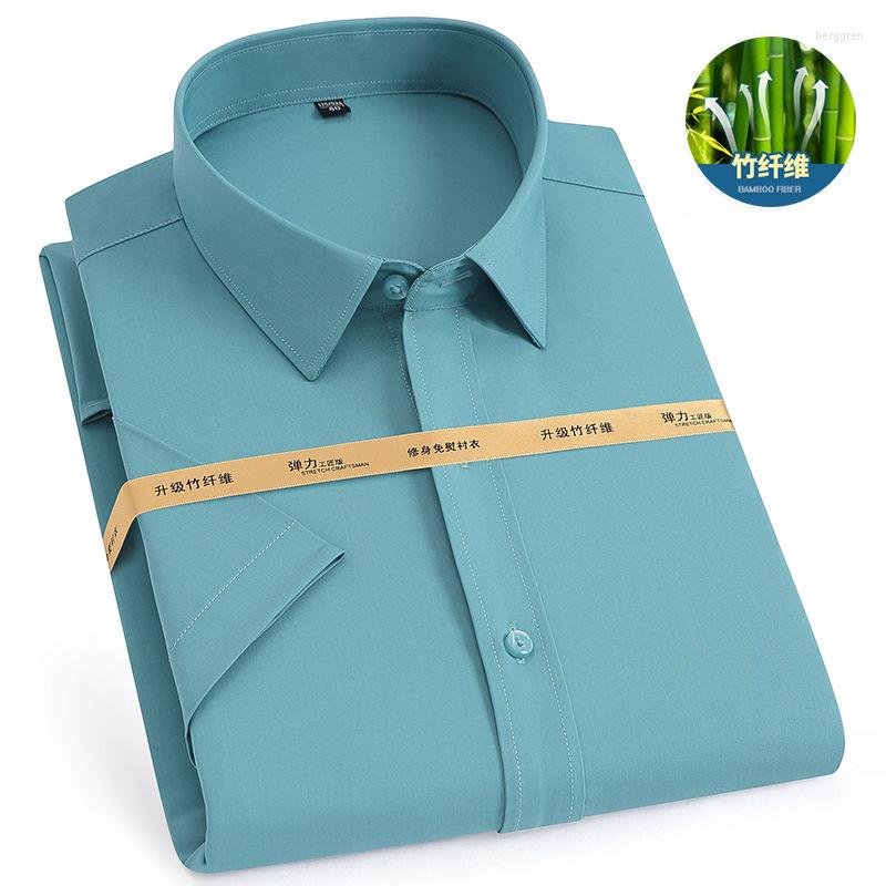 

Men's Casual Shirts Bamboo Fiber Short Sleeve Button Up For Men Wear Fashion Work White Shirt Slim Fit Half, S1766