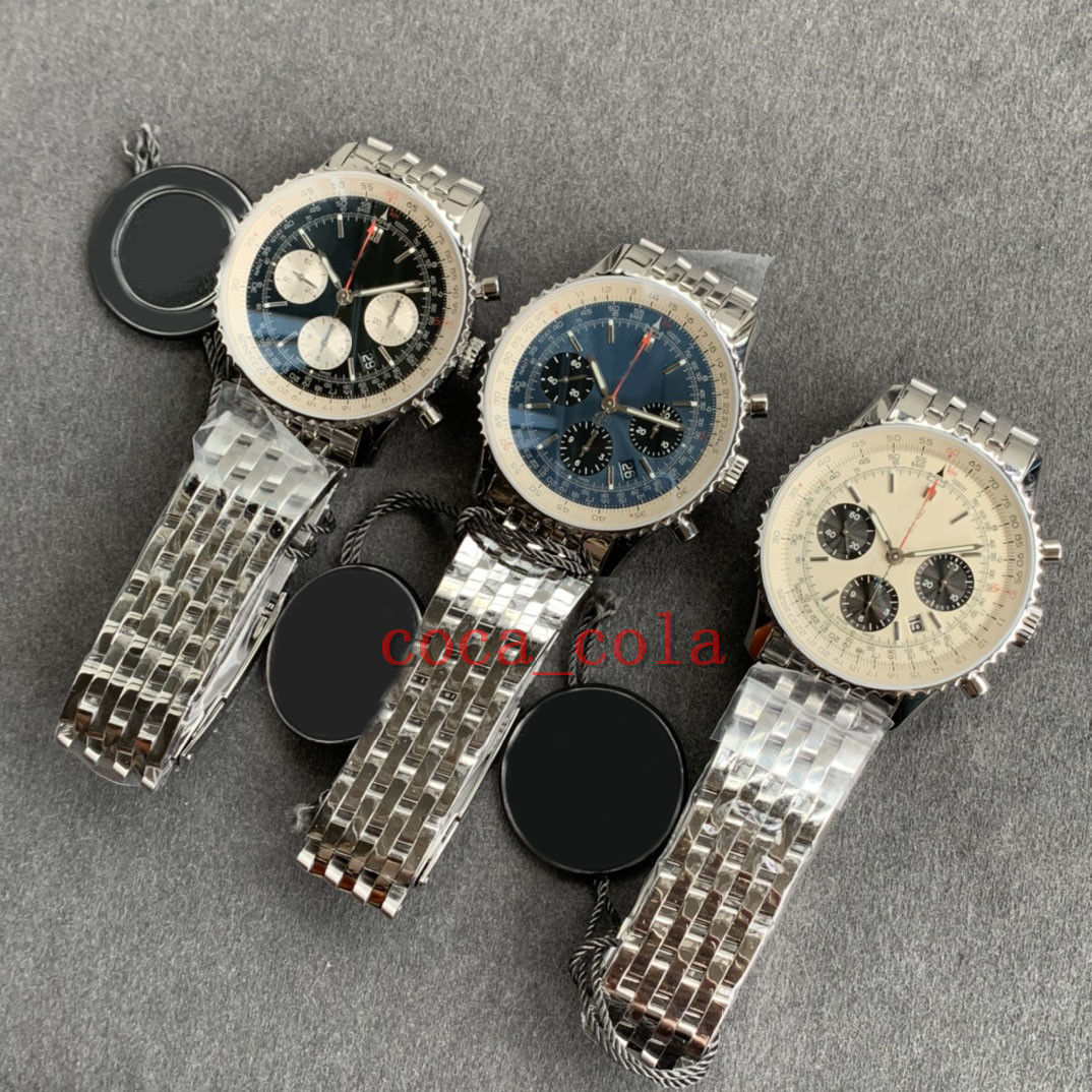 

BLS Maker Watches 43mm Navitimer BB01 Chronograph Working Transparent CAL.01 7750 Movement Mechanical Automatic Mens Watch Men's Wristwatches k89