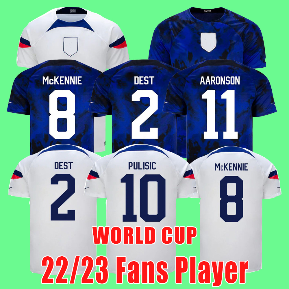 

USA 2022 Soccer Jersey Tops ERTZ ALTIDORE PRESS WOOD MORGAN LLOYD PULISIC MCKENNIE America Football Shirt 22 United States Camisetas USMNT LLETGET MEN Kids Uniform, 22 away