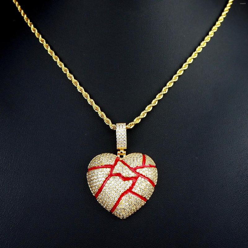 

Pendant Necklaces Micro-zircon Copper Accessories Hip-hop Europe And America Men Women General Neutral Necklace Heart Shining Accessor