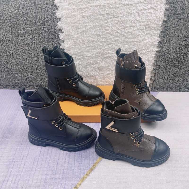 

2022 Latest kids baby boys girls infants Winter Boots Fashion monograms brown old flower Cowhide Sheepskin Lining Anti slip Wear cowboy motorcycle boots, Cxlvx1