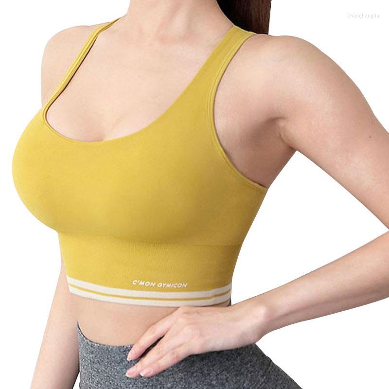 

Yoga Outfit 2022 Fashion Women Sports Bra Color Matching Vest Sling Tube Top No Steel Ring Fitness Underwear Cozy Brassiere, Black