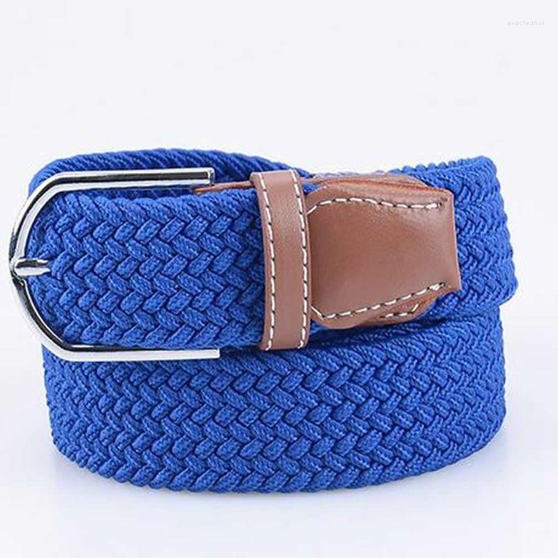 

Belts Men Leather Braided Elastic Stretch Cross Buckle Casual Belt Waistband F05, Black