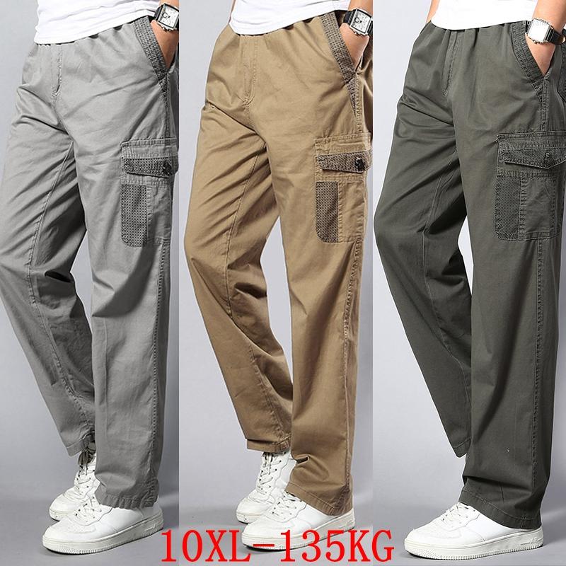 

Men's Pants Men Cargo Large Size Big 5XL 7XL 8XL 9XL 10XL Stretch Trousers Autumn Military Safari Style Straight Pocket Khaki 50, Picture color