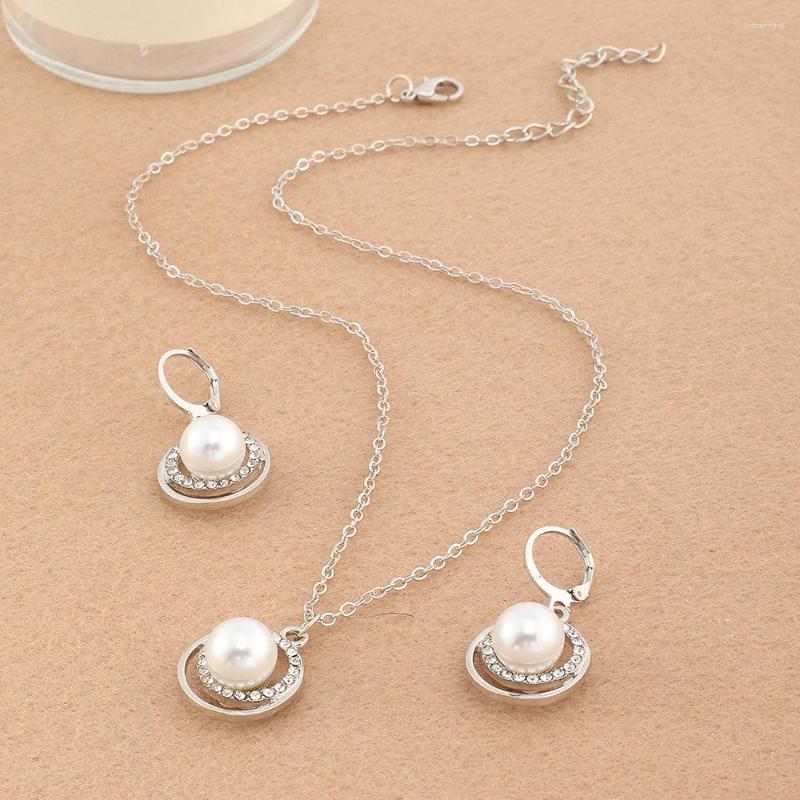 

Necklace Earrings Set Charming Pearl Jewelry Trendy Necklaces & Pendants With Drop For Women Anniversary Wedding Gift Fashion, Picture shown