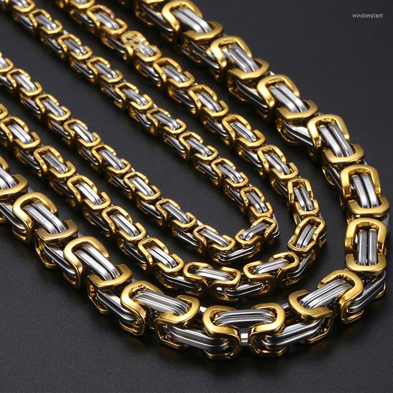 

Chains 5/6/8/10mm Byzantine Box Chain Necklace Men Male Stainless Steel 22 Inch Long Personalise Jewelry