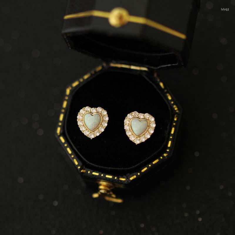 

Stud Earrings CMajor 9ct Solid Gold Earring Fashion Temperament Delicate Lovely Sweet Heart-shaped Chic Minimal Simple For Women