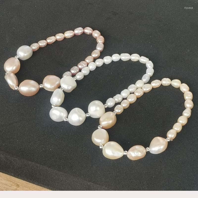 

Strand Wholesale Real Pearls Bracelets For Lots 20 Strands 5-6mm Rice Aand 10-12mm Baroque Pearl