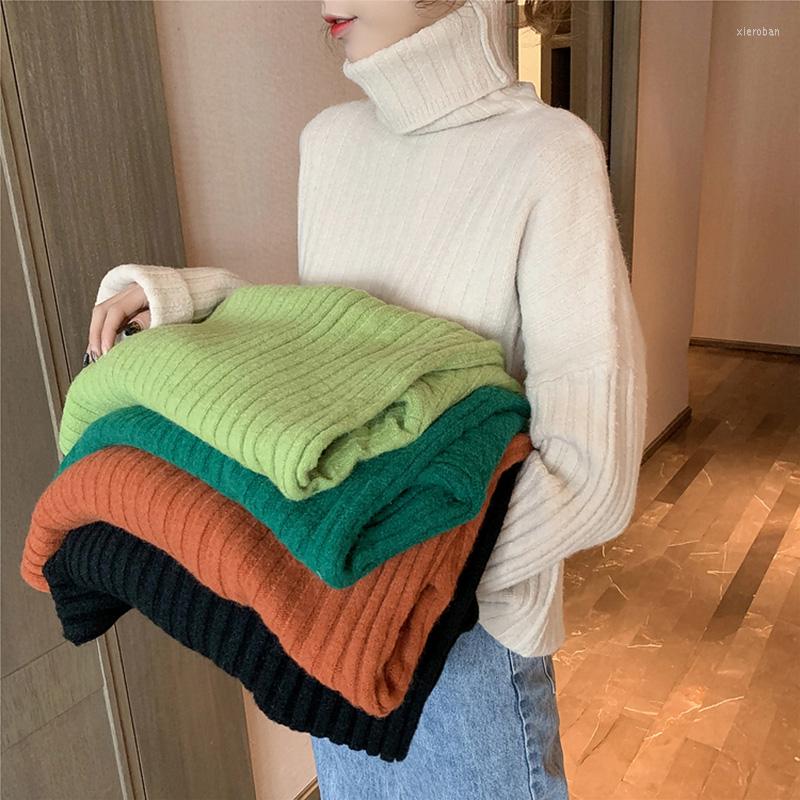 

Women's Sweaters Loose Knitted Wool Women Keep Warm Tops Korean Lazy Sweater High Quality 2022 Winter Jumper Pull Femme, Green