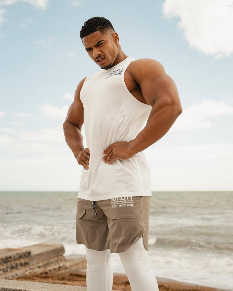 

Men's T Shirts Sports Pure Color Vest Training Breathable Stretch Recreational Fitness H Sleeveless, Black