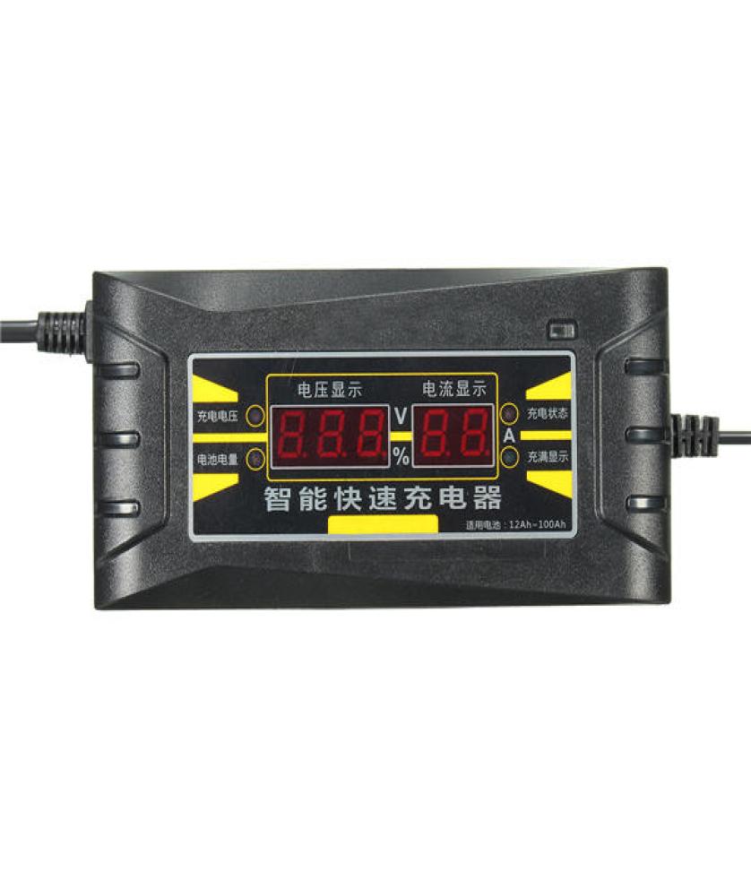 

12V 6A Smart Fast Battery Charger For Car Motorcycle LCD Display9954346, Black