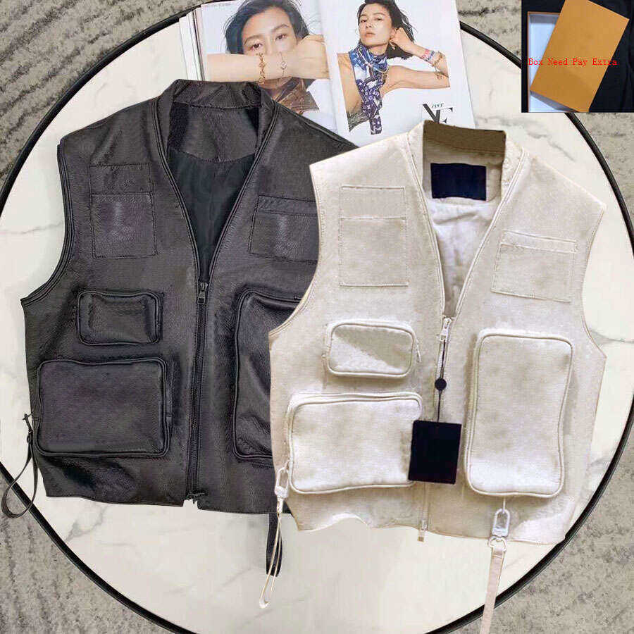 

Womens Vests Down Jackets Fashion Vest Puffer 22FW Top Zipper Punk Style Windbreaker Pocket Outsize Men Warm Coats S-3XL, White