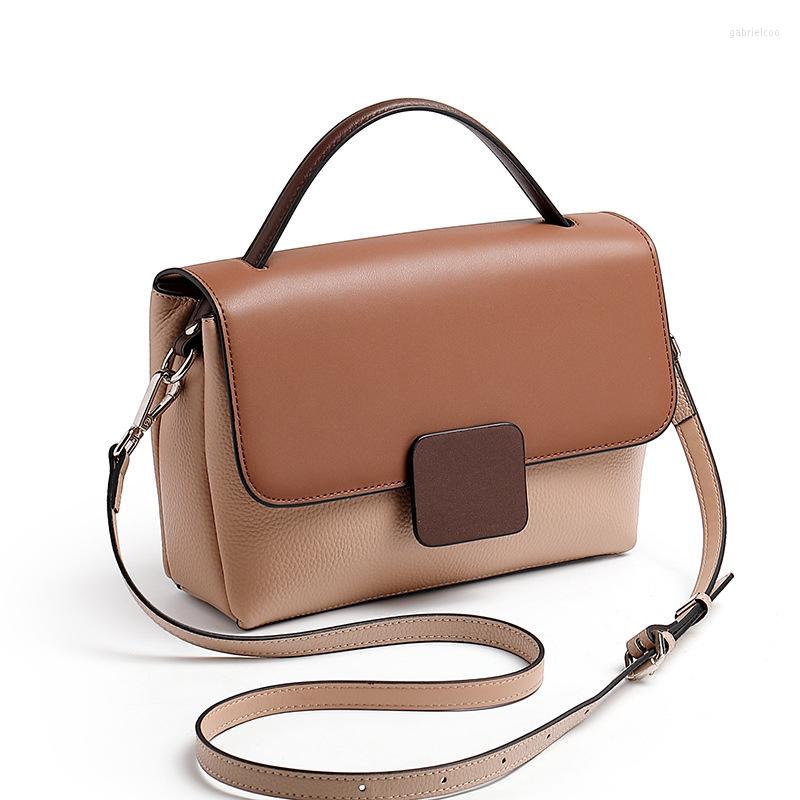 

Evening Bags Genuine Luxury Handbags Women Designer Casual Totes Leather Fashion Panelled Shoulder High Quality Crossbody Bag, Khaki
