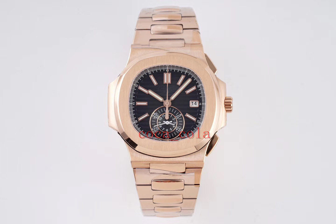 

TOPQuality Watches 40.5mm Nautilus 5980/1R-001 5980R 18k Rose Gold Sapphire Glass Asia Transparent Mechanical Automatic Mens Watch Men's Wristwatches k60