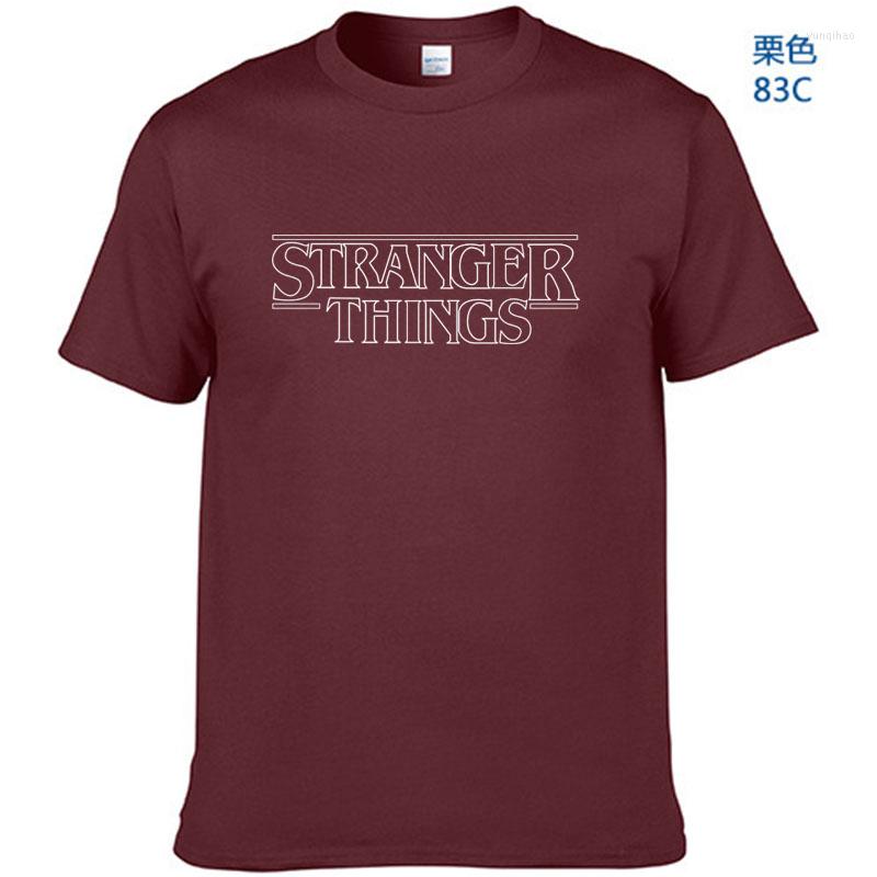 

Men's T Shirts Stranger Things Men Shirt 2022 Cotton Short Sleeve Fashion Tops Tees Men's T-shirtStranger C, Black