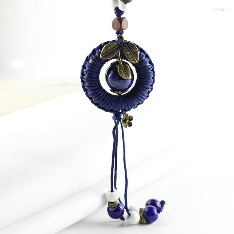 

Choker Bohemian Feather Necklace Flower Statement Ceramic Round Beads Long Tassel Leaf Charm Wooden Pendant Ethnic Necklaces