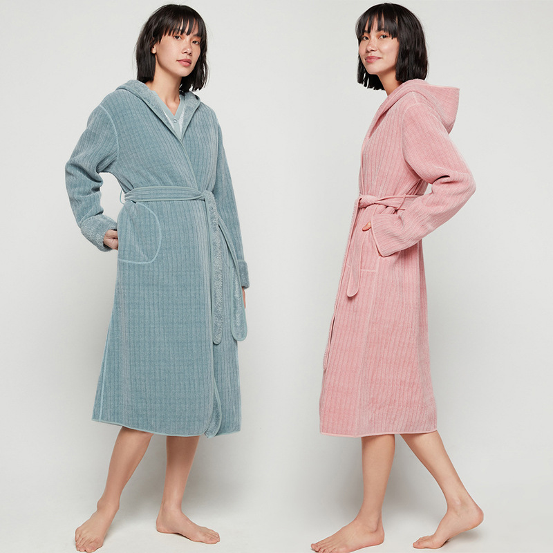 

Women's Sleepwear Warm and plush thickened nightgown comfortable cotton wool extended bathrobe in autumn winter